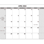 Calendar April 2025