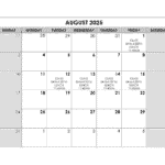 Calendar August 2025