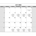 Calendar July 2025