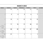 Calendar March 2025